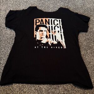 Panic! At the Disco Hot Topic Brendon Urie Pink and Black T-Shirt Band Tee